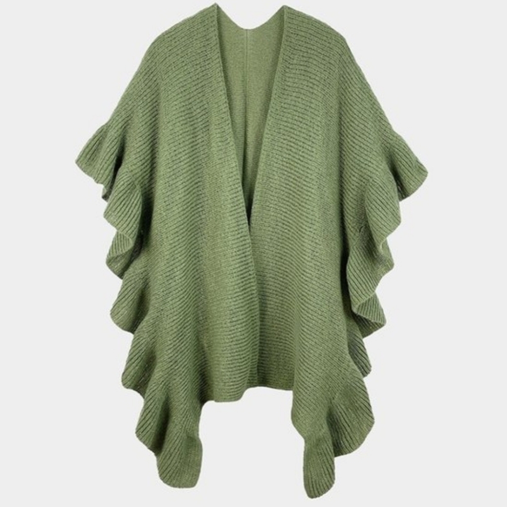 Ruffled Ruana Wrap - Picture 3 of 4